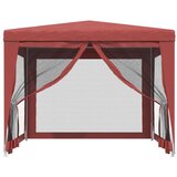 Šator za zabave s 4 mrežasta bočna zida crveni 3 x 3 m HDPE | shoptok.hr