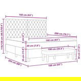 Box Spring Krevet s Madracem i Klupom Ružičasti 160x200 cm Baršun | shoptok.hr