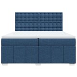  Krevet s oprugama i madracem plavi 200 x 200 cm od tkanine | shoptok.hr