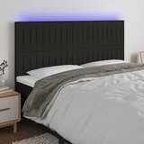  LED uzglavlje crno 200x5x118/128 cm od tkanine | shoptok.hr