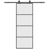  Klizna vrata s priborom crna 76 x 205 cm od ESG stakla | shoptok.hr