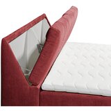 MID.YOU POSTELJA Z VZMETNICO 180 cm x 200 cm , tekstil, leseni material rdeča | Shoptok.si