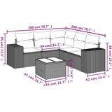  6-dijelni set vrtnih sofa s jastucima crni od poliratana | shoptok.hr