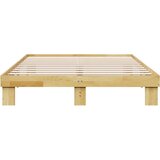 vidaXL posteljni okvir brez vzmetnice 140x190 cm masivni les hrast | Shoptok.si