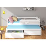 ADRK Otroka postelja TIARRO z ograjico in vzmetnicama 97 cm - BELA | Shoptok.si
