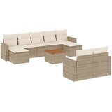  10-dijelni set vrtnih sofa s jastucima bež od poliratana | shoptok.hr