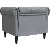  Fotelj chesterfield svetlo siva tkanina | Shoptok.si