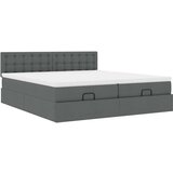 vidaXL Otomanski posteljni okvir z vzmetnicami siv 180x200 cm blago | Shoptok.si