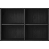 Hammel Furniture Črn stenski regal v jesenovem dekorju 89x61 cm Mistral – Cene