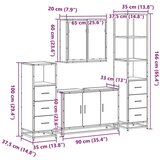 vidaXL 4-dijelni set kupaonskog namještaja boja hrasta drveni | shoptok.hr