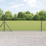 vidaXL Varjena žična ograja s 7 flanširnimi stebri Siva 0.5x100 m Jeklo u