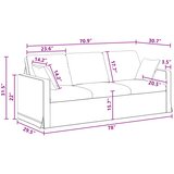 SOFA Tamno siva 198 x 78 x 80 cm Baršun | shoptok.hr