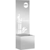 vidaXL Vrtni Sadič s Dekorativnom Pločom Srebrna 50 x 140 cm | shoptok.hr