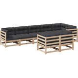  The Living Store Vrtna sedežna garnitura 8-delna z blazinami trdna borovina - Vrtna Sedežna Garnitura, (21451264) | Shoptok.si