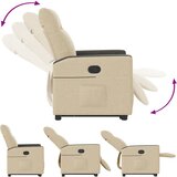  Naslonjač na podizanje od tkanine krem | shoptok.hr