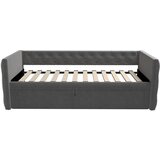 Lumor Izvlečna postelja oblazinjena z žametom - 90/180x200 cm - z letvenim dnom - siva, (22155942) | Shoptok.si