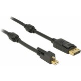 Delock kabel miniDisplayPort-DisplayPort 2m 4K 60Hz črn vijačenje 83722, (21028152) | Shoptok.si