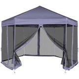  Šesterokutni prigodni šator sa 6 zidova tamnoplavi 3,6 x 3,1 m | shoptok.hr