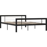 vidaXL Okvir za krevet crno-bijeli metalni 140 x 200 cm | shoptok.hr