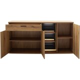home24 ŠIROKA KOMODA, siva, barve hrasta | Shoptok.si