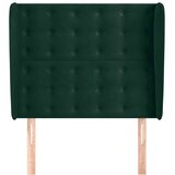  Uzglavlje s ušima tamnozeleno 83 x 23 x 118/128 cm baršunasto | shoptok.hr