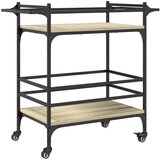  The Living Store Kuhinjski voziček sonoma hrast 82x40x78,5 cm inženirski les - Kuhinjski Voziček, (21498972) | Shoptok.si