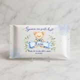  Sladka darilca za krst - velike personalizirane krstne čokoladice z medvedkom in zelenjem v modri barvi KRDAR 610-03 | Shoptok.si