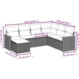  7-dijelni set vrtnih sofa s jastucima bež od poliratana | shoptok.hr