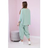 Kesi Włoski Cotton sweatshirt pants set dark mint | shoptok.hr