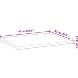 Stolna Mizna plošča pravokotna 100x80x4 cm trden akacijev les, (21412207) | Shoptok.si