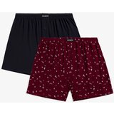 Atlantic Men's Classic Boxer Shorts with Buttons 2PACK - navy blue, burgundy Cene