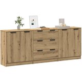 vidaXL Komoda 3 pcs artisian hrast 60x30x70 cm konstruiran les | Shoptok.si