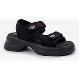 Boto Fabric Lightweight Platform Sandals Black Deniffia | shoptok.hr