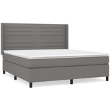  Box spring postelja z vzmetnico temno siva 160x200 cm blago, (20900467) | Shoptok.si