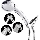High Pressure Shower Head with Pause, 3 Spray Settings, Handheld Shower Head with On/Off Switch, Water Saving Removable Shower Head with 5ft Stainless, (21062434)