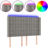 LED posteljno vzglavje svetlo sivo 147x16x118/128 cm žamet, (20792595) | Shoptok.si