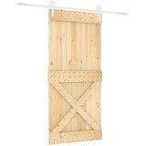  Klizna vrata 95 x 210 cm Čvrsta borovina (neobrađena) | shoptok.hr