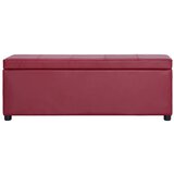  Klupa s pretincem za pohranu od umjetne kože 116 cm crvena | shoptok.hr