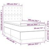 vidaXL Box spring postelja z vzmetnico LED temno siva 100x200 cm blago | Shoptok.si