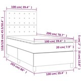 vidaXL Krevet box spring s madracem LED tamnosivi 100x200 cm tkanina | shoptok.hr