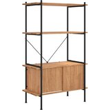  Polica s 4 razine i ormarićem 80 x 40 x 130 cm od čelika i drva | shoptok.hr