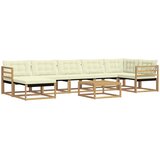  Set vanjskih sofa 8 kom. Bijela i krem Čvrsto drvo akacije | shoptok.hr