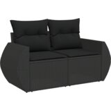 vidaXL 10-dijelni vrtni sofa set s jastučićima crni poli ratan acacia | shoptok.hr
