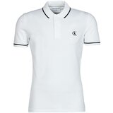 Calvin Klein Jeans Polo majice kratki rokavi TIPPING SLIM POLO Bela | Shoptok.si