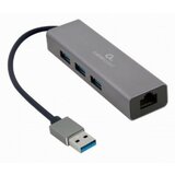 Gembird A AMU3 LAN 01 USB AM Gigabit network adapter with 3 port USB 3.0 hub  cene