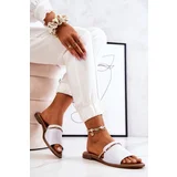 Lewski Shoes Leather Slippers 3047 White