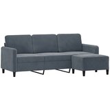  Trosjed s tabureom tamnosivi 180 cm baršunasti | Eponuda.com