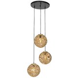 QAZQA Art Deco viseča svetilka zlata okrogla 3-svetlobna - Maro | Shoptok.si