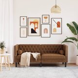  Dvosjed Chesterfield s jastučićima smeđi umjetne brušene kože | shoptok.hr