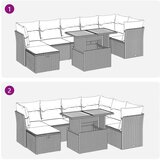 vidaXL 8-dijelni set vrtnih sofa od poliratana s jastucima crni bagrem | shoptok.hr